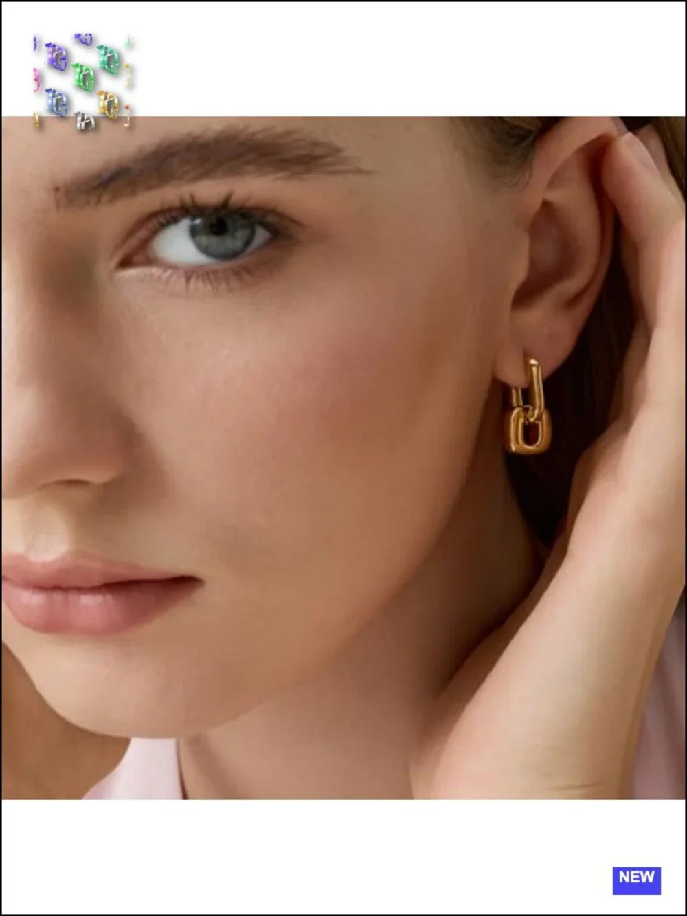 18K Gold Plated Chunky Hoop Earrings for Women Fashion Thick Gold Hoops Set